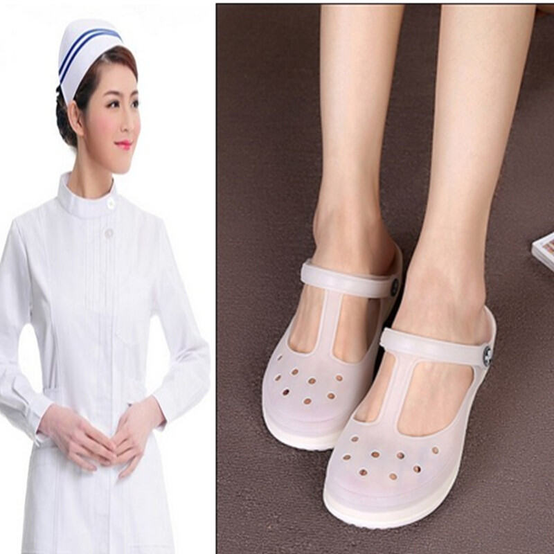 Summer New Nurse Shoes White Porous Shoes Women's Shoes Soft Bottom Sandals Women's Jelly Shoes Sandals Soft Bottom Sandals