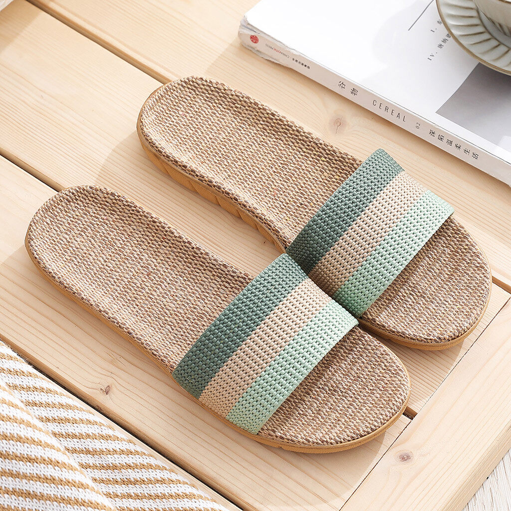 [Hot Sale] Women's Fashion Casual Slip On Slides Indoor Home Slippers Beach Shoes Indoor Slippers Stylish Anti-slip Bedroom Shoes Comfortable Shoes Slipper Women Shoes