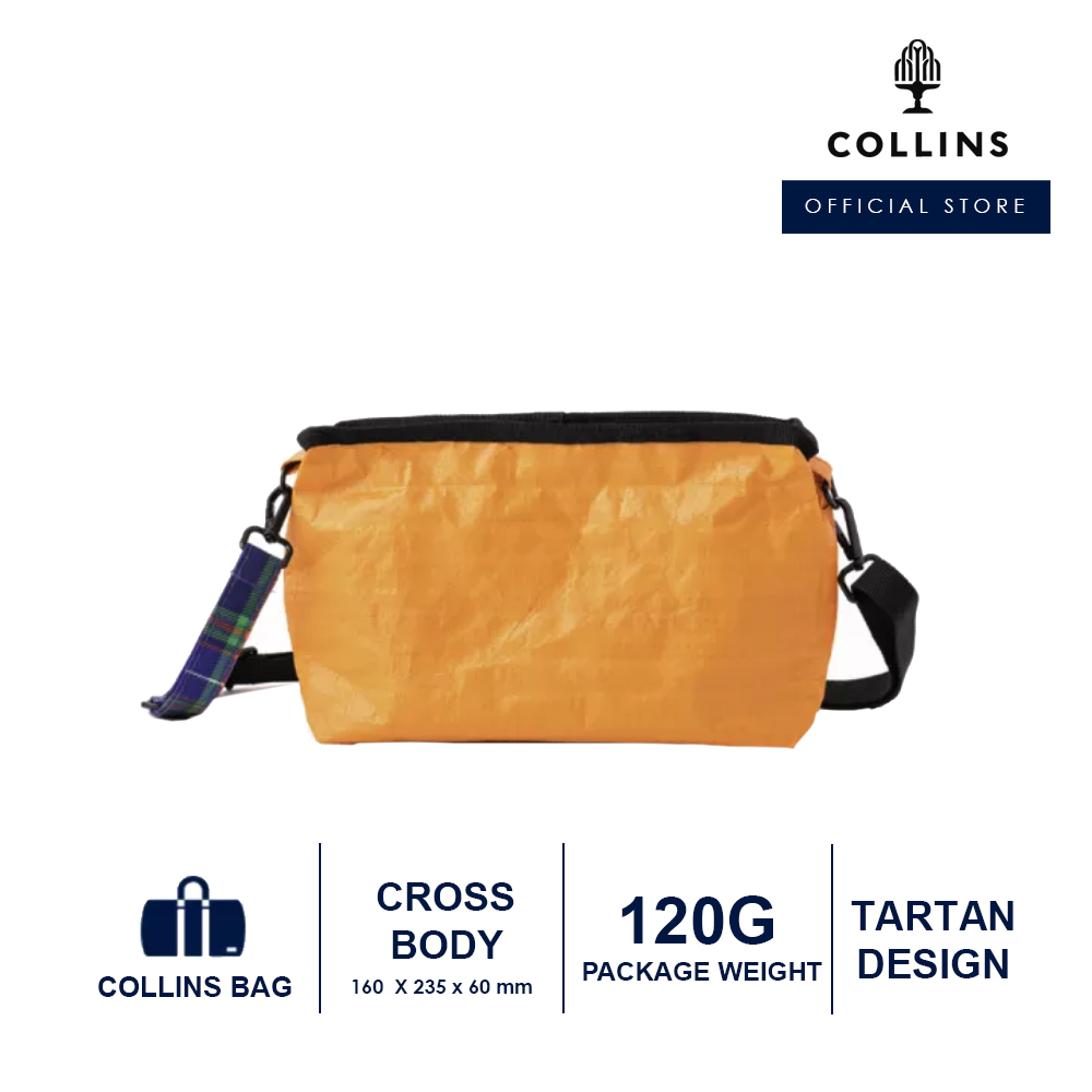 Collins Urbanite Bag Crossbody Tartan, Horizontal Orange
