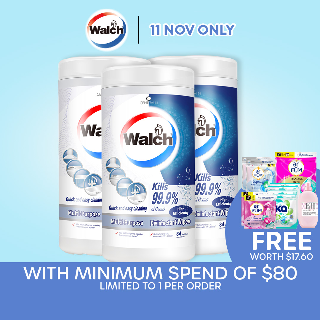 Walch Multi-Purpose Disinfectant Wet Wipes 84pcs x 3 Rolls