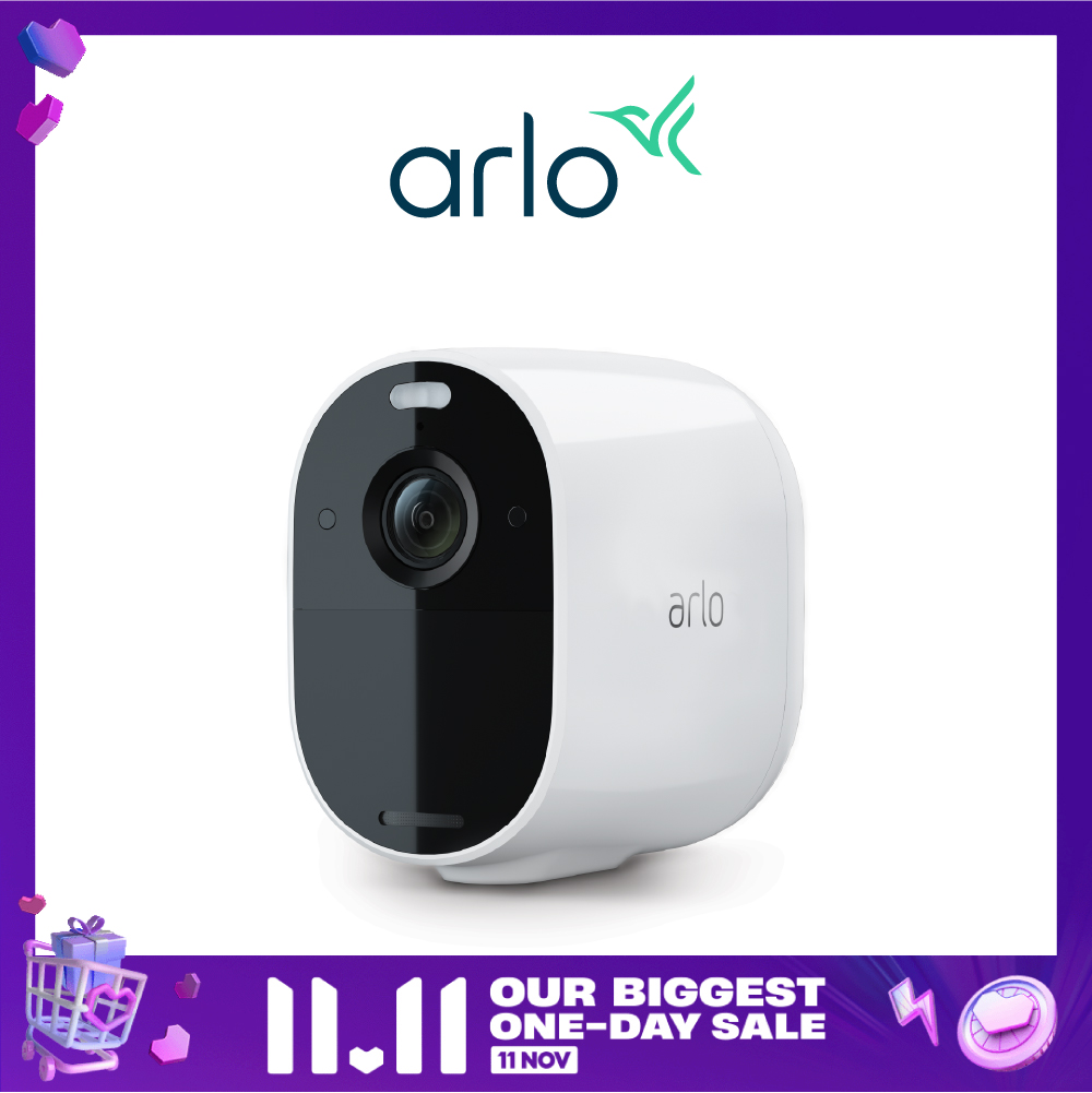 ARLO Essential Spotlight Camera VMC2030 | Wire-Free, 1080p Video | Color Night Vision, 2-Way Audio, 6-Month Battery Life, Motion Activated, Direct to Wi-Fi, No Hub Needed | Works with Alexa | White