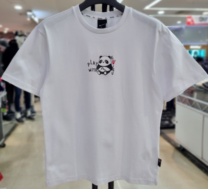 [EVISU KOREA] Panda Lettering Loose fit Short Sleeve T-Shirt